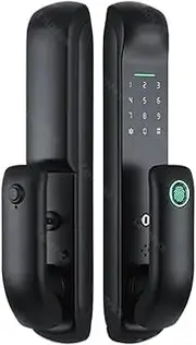 Smart Lock, Electronic Finrprint Biometric Frosted Panel Digital Smart Door Lock TUYA Or TTLock APP Password IC Card Security,for Bedroom Hotel Office Apartment(195 22,TUYA (WiFi)) FANDIAO