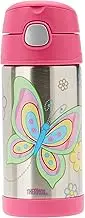 Thermos 355ml FUNtainer Vacuum Insulated Drink Bottle - Butterfly, Pink (F4011BK6AUS)