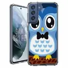 For Samsung Galaxy S20 S21 S23 S24 FE 5g TPU Case+Glass(Blue Owl)