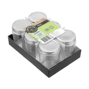 6PK Lemon & Lime 300ml Preserve Jar Capri Glass w/ Silver Lid