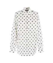 Moschino Pleat Detailed Polka-Dot Shirt IT40,IT38 White