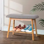 [Artiss] Shoe Rack Bench, Bamboo Shoes Storage Cabinet Organiser Benches Seat Ottoman Stool Organizer Home Decor Indoor Outdoor Bedroom Bathroom Hallway Furniture, Durable and Strong Grey