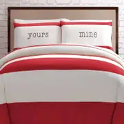 Big Sleep Yours Mine Red Quilt Cover Set Single