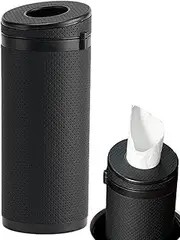 Car Tissue Holder,Round Container Dispenser Tube for Auto - Faux Leather Tissue Dispenser with Safety Hammer Design Wear-Resistant Puchen