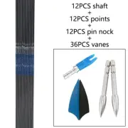 Archery ID4.2mm Carbon Arrows 30inch Shafts 1.75inch Plastic Vanes Recurve Bows