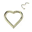 Piercing Ear Ring Segment Titanium Golden Heart