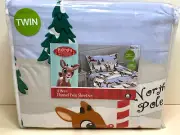 Rudolph The Red Nose Reindeer (Official Licensed Product) TWIN Flannel Sheet Set