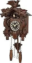Kintrot Cuckoo Clock, Traditional Black Forest Handcrafted Wooden Quartz Clock for Wall Antique Decroration with Maple Leaf Pendulum, 12 Melodies, Night Sensor and Singing Bird