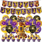 Basketball Kobe Bryant Basketball Party Supplies Balloons Cake Topper Banner Birthday Decorations