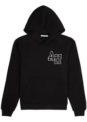 Annie Hood College Printed Hooded Cotton Sweatshirt - Black - M M