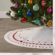 48" CHRISTMAN TREE SKIRT from Wondershop - RED Scandi Pattern Printed (NEW)