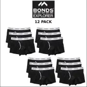 Bonds Mens Guyfront Trunk Stretchy Cotton Seam free Sides Elastic 12 Pack MZ963N