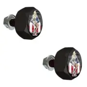 2 Black Metal Hex License Frame Tag Bolts - PIN UP GIRL USA SPADE B114