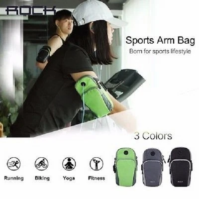 A - Rock Unisex Sports Running Jogging Gym Running Armband Sport Arm Bags Black