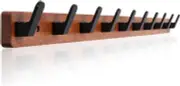 Entryway Hanging Coat Rack 10 Hooks Wall Mounted 33.5'' Long Brown Wood Rustic