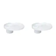 2PK RoboCup Multi-Section Camping/Travel Plate Reusable Non-Slip 21.6cm White