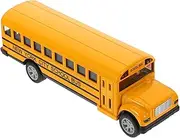 Sosoport School Bus Pull Back Car Toy Children's School Bus Model Realistic Design Safe Alloy Material No Battery Fun for Boys and Girls