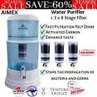 Aimex 20L Benchtop Water Purifier Dispenser Maifan Stone with 3 X 8 Stage