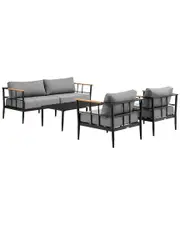 Armen Living Shari Outdoor Patio 4pc Lounge Set