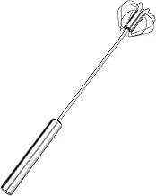 AIMALL Semi-Automatic Stainless Steel Whisk, Hand Push Egg Beater and Milk Whip Mixer, Available in Three Sizes