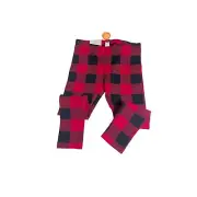 Jumping Beans Leggings Size 4 Girls Softest Red Black Buffalo Plaid. NEW