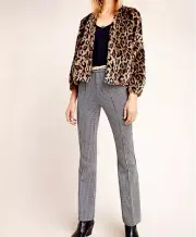 NWT Anthropologie The Essential 14T Houndstooth Bootcut Trouser Pants 14 Tall