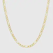 18K Gold Plated Mens Figaro Chain Necklace 5mm Italian Link Hip Hop Jewelry