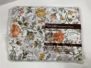 SEALED Vintage Percale JULIET Twin FLAT SHEET JCPenny Orange Beige White FLORAL