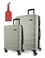 Pierre Cardin Grande Hard Shell Medium and Cabin + Luggage Tag 2-Piece in Snow