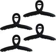 Nalodu 4.3 Inch Hair Claw Clips Large 4 Inch No Slip Big Black Matte Jaw Clip for Thin Fine and Medium Thick Hair Women and Girls, 4 Pack
