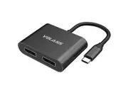 VOLANS VL-UC2DP Aluminium 8K USB-C to Dual DisplayPort Adapter with MST Dual Monitor