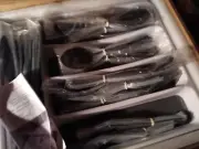 60-Piece Black Silverware Set Organizer, Guangzhou Stainless St flatware