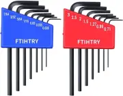 14Pcs Mini Hex Key Allen Wrench Set, Metric(0.7-3Mm) and SAE(0.028-7/64"), Chrom