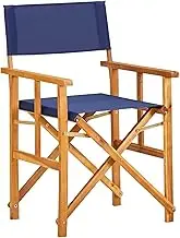 Director's Chair Solid Acacia Wood Blue,Wooden Folding Directors Chairs Grey Pop-Up Garden Seats Outdoor Furniture