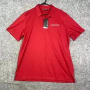 Travis Mathew Polo Shirt XXL Red Oceanside Solid Company Logo Performance