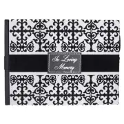 In Loving Memory Guest Book - Black and White Flocked Cover Design - Condolence