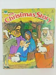 THE CHRISTMAS STORY Told In Sticker Pictures Book Whitman