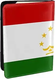 [JEJEA] Flag of Tajikistan Print Travel Organizer Credit Cards Case Passport BookPassport Holder Cover Wallet forTraveling,, Black, One Size