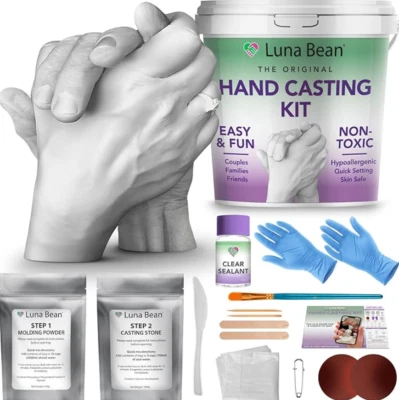Valentines Day Gifts for Girlfriend, Wife and Husband Luna Bean Hand Casting Kit