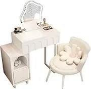 , with Illuminated Mirror, with Large Drawer and Chest of Drawers, 3 Color Touch Screen, Dimmable Mirror with Padded Stool (B 70 cm) (C 50 cm)