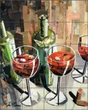 Wine Tile Backsplash Jim Nonas Art Ceramic Mural POV-JN008