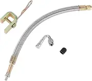 X AUTOHAUX 1 Set 45 Degrees Copper Tire Valve Extension with Flexible Stainless Steel 350mm Tyre Valve Stem Extender for Car Motorcycle RV Truck Bike