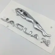 Suitable For Jaguar Xj Xjl Xe Xf F-pace F-type Rear Trunk Labeling Leopard English Word Logo 16cm Silvery