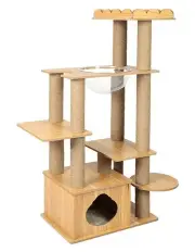 [PaWz] Cat Wood Scratching Tree Tower 130cm in Multi
