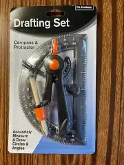 Drafting Set Compass Protractor Academic Accurately Measure draw circles & Angle