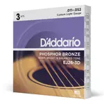 小叮噹的店- D'ADDARIO EJ26-3D 磷青銅 木吉他弦 三套裝超值包