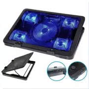 Adjustable Height Laptop Notebook Cooling Pad 5 Fans LED Fit 7"-17"