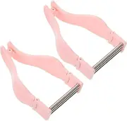 Mikinona 2Pcs Manual Facial Hair Remover Ergonomic Cheek Hair Removal Tool Portable Epilator Stylish Design for Easy Use and Travel