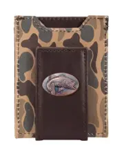 ZEP-PRO OLD SCHOOL Brown & Tan CAMO Bass Leather Front Pocket Wallet