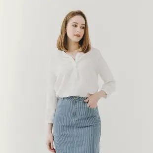 【Hang Ten】女裝-棉麻格紋七分袖襯衫綁帶洋裝(多款選)
